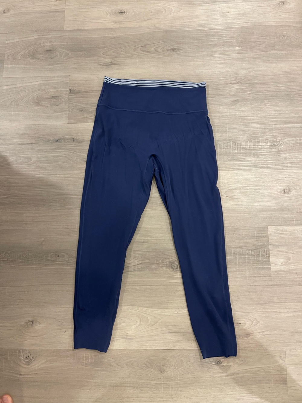 Abercrombie & Fitch Navy High-Waist Leggings with Striped Waistband